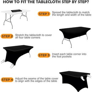 White Elastic Stretch Woven Spandex <b>Table</b> <b>Cover</b> & Skirt Waterproof & Oilproof Ruffled Design for Outdoor Weddings - Product Image 3