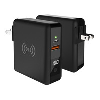 Batterie Li-poly tout-en-un 10000mAh Chargeur mural sans fil Power Station avec PD et double adaptateur de prise USB à la maison