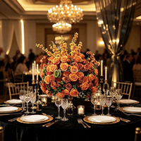 Bola de Flores Artificiales de 60cm al por Mayor, Bola Floral de Rosas de Seda de Tacto Real para Centros de Mesa de Boda, Decoración de Mesas, Fiestas y Escenarios