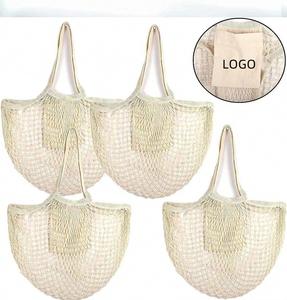 Bolsas de Compras Reutilizables de Malla de Algodón Ecológicas con Logotipo Personalizado, Asa Portátil con Agarres para Compras - Product Image 2