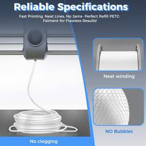 Filamento Creality PETG 1 kg 1.75 mm para impresora 3D, bobina de repuesto, blanco - Product Image 4