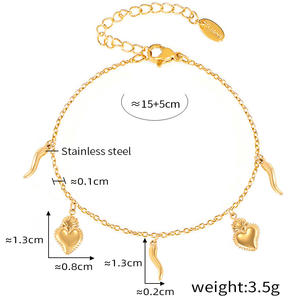 Sıcak Moda Trendi Çift Katmanlı Lüks 18 Ayar Altın Kaplama Paslanmaz Çelik Bileklik Kolyeler Düğün Yıldönümü Nişan İçin - Product Image 4