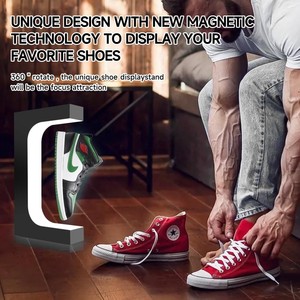 Rak sepatu mengambang, Sneaker berdiri rak akrilik dengan lampu LED untuk toko pameran sepatu - Product Image 5