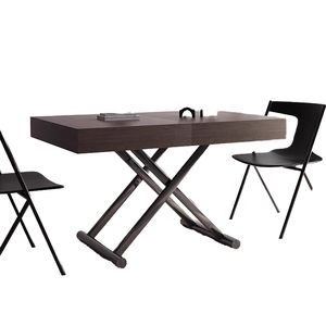 Lusso moderno semplice <span class=keywords><strong>allungabile</strong></span> sollevabile in noce nero da pranzo e tavolino da caffè in stile <span class=keywords><strong>legno</strong></span> per uso domestico - Product Image 4