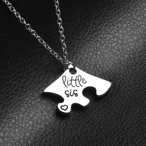 Colgante de plata de ley con forma de rompecabezas para mujer, joyería de estilo familiar con diseño de amor de tres hermanas - Product Image 5