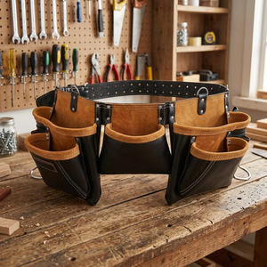 Top Selling OEM Customized Comfortable Genuine <b>Leather</b> <b>Tool</b> Bag Multifunction Double-Sided with Wrap Facility <b>Tool</b> Kit Carrying - Product Image 1