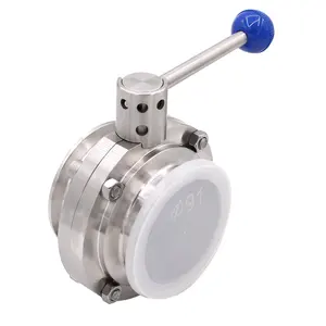 Sanitary Butterfly Valve Tri Clamp Clover With Pull Handle Stainless Steel
