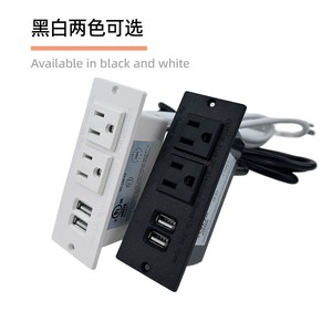 Desktop Recessed American Standard <b>Socket</b> 2 Ac Outlets 2 <b>Usb</b> Ports Tabletop Embedded Power Strip <b>With</b> <b>Usb</b> Port - Product Image 1