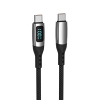 1,2M 100W Schnellladekabel Typ-C zu Typ-C Reines Kupfer Datenkabel mit LED-Bildschirmanzeige Nylon & Zinklegierung für Mobiltelefone