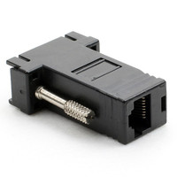 Konverter VGA RJ45 Perempuan Laki-laki CAT5E CAT6 Adaptor Kabel Jaringan Ethernet Extender PC Analog Connect Plug Switch untuk Monitor