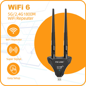 Extensor de Rango <span class=keywords><strong>WiFi</strong></span> PIX-LINK 1800Mbps Wifi6, <span class=keywords><strong>Amplificador</strong></span> de Señal <span class=keywords><strong>WiFi</strong></span>, Repetidor <span class=keywords><strong>WiFi</strong></span> USB de Doble Banda para el Hogar con 2 Antenas - Product Image 1