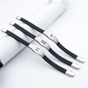 Bracelets en silicone sportifs personnalisés avec signe du zodiaque, style européen et américain, tendance, pour hommes, femmes et couples, en stock - Product Image 4