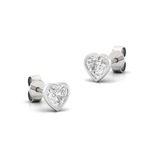 Pendientes Solitarios con Diamante Cultivado en Laboratorio CVD de Corte Corazón de 0.44ct, Chapados en Oro de 10K, Diseño Elegante y Brillante, Regalo de Joyería para Mujer - Product Image 3