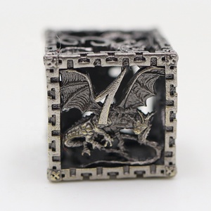 Xúc Xắc Đa Diện Dnd Tùy Chỉnh Xúc Xắc RPG Xúc Xắc Rồng Kim Loại Rỗng - Product Image 4