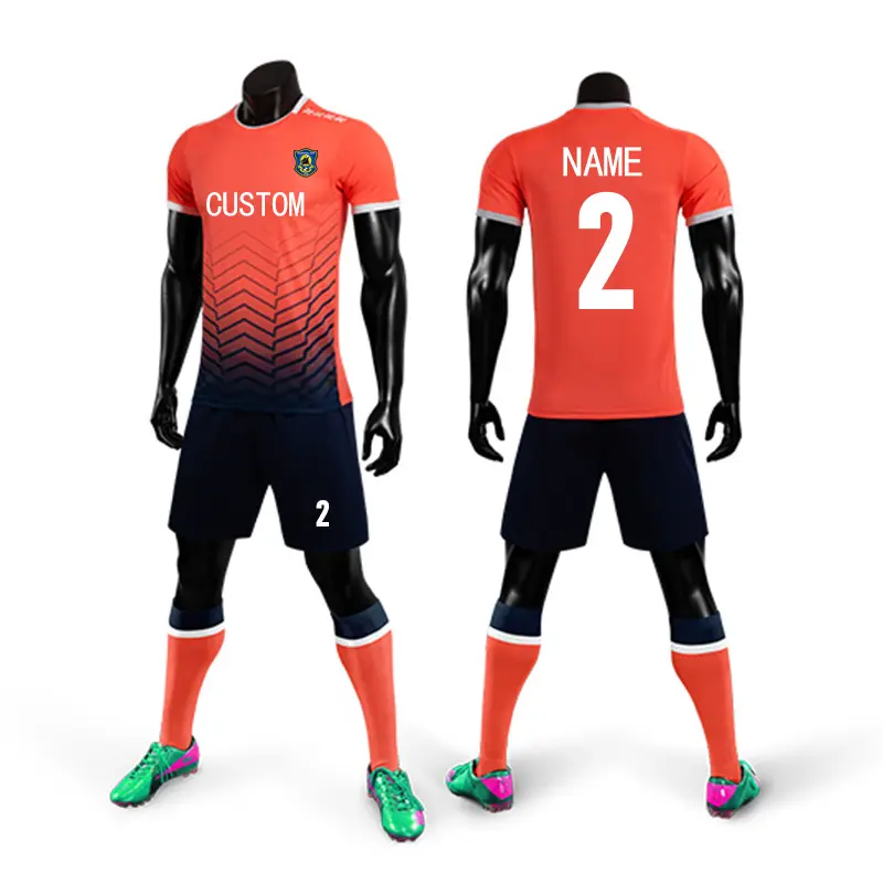 Camiseta de fútbol personalizada con cuello, cómoda, sublimación, 2022