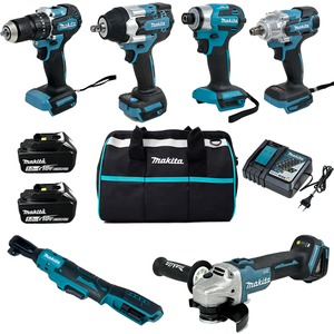 Ensemble d'outils combinés <span class=keywords><strong>Makita</strong></span> <span class=keywords><strong>18V</strong></span> sans fil 10 pièces avec batteries 5.0Ah, adapté à la construction, kit de travail du bois - Product Image 2