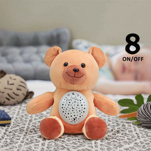 Animaux en peluche musicaux Jouet en peluche ours pour bébé avec machine à bruit blanc Projecteur Musique apaisante - Product Image 6