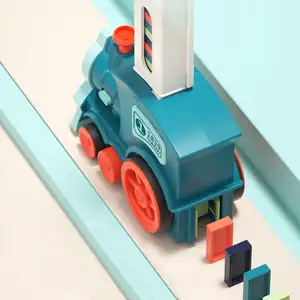 नए कारखाने प्रत्यक्ष बिक्री प्रारंभिक विकास ट्रेन खिलौने रंगीन Dominoes सेट 40/60/80/100 बिजली स्वत: डोमिनोज़ ट्रेन खिलौना