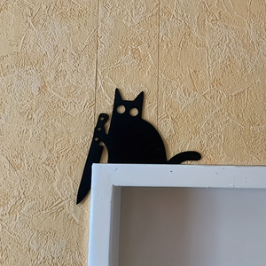 Imanes creativos para refrigerador con diseño de gato negro, decoraciones para esquinas de puertas, pegatinas autoadhesivas para pared, ambiente festivo navideño - Product Image 4