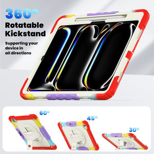 <span class=keywords><strong>Double</strong></span> Couleurs Multi-Fonctionnel pour <span class=keywords><strong>iPad</strong></span> Air 13/<span class=keywords><strong>Pro</strong></span> 13 M4 2024 Boîtier PC Support Rotatif Sangles Détachables Protecteur d'Écran Intégré - Product Image 6