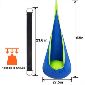 Sedia a dondolo amaca da giardino per bambini, da esterno e interno, lettino amaca sospeso per neonati, sedia amaca resistente in nylon - Product Image 2