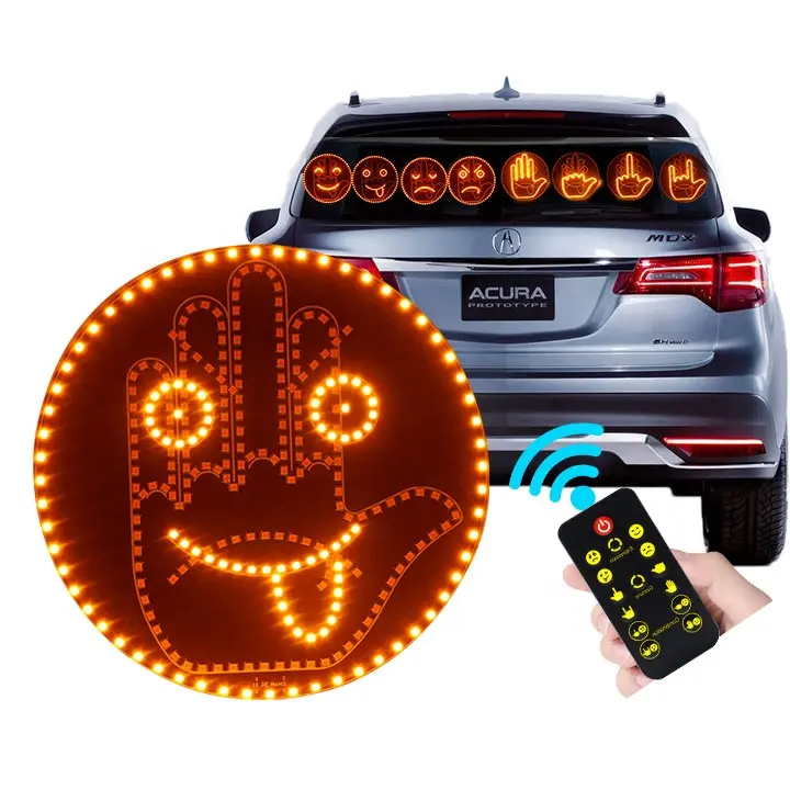 Factory LED Fun Expression Light Smiley Face Lamp Anti-rear-end Light Rear Window Windshield Fun Emoticon and Hand Light