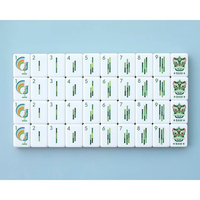 Ensemble de tuiles de mahjong pliables en acrylique double couche orange de luxe moderne 160 pièces pour les fêtes et les divertissements familiaux