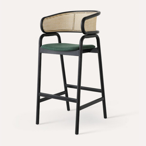 Silla <span class=keywords><strong>de</strong></span> Barra Moderna <span class=keywords><strong>de</strong></span> Mediados <span class=keywords><strong>de</strong></span> Siglo, <span class=keywords><strong>de</strong></span> Madera Sólida, Ecológica y Duradera, Tapizada, con Reposabrazos Curvos, para Uso Comercial y Residencial - Product Image 3