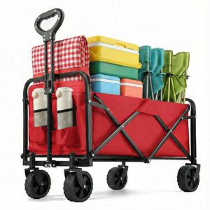 CZFIT Custom Adjustable Portable Collapsible Folding Outdoor Garden Zipper Open Sideways <b>Trolley</b> Beach Picnic Camping Wagon Cart - Product Image 1