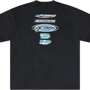 T-shirt d'été pour homme, coupe oversize, style hip-hop, avec impression intégrale de lettres, en polyester/coton, col rond, manches courtes, style rappeur - Product Image 3
