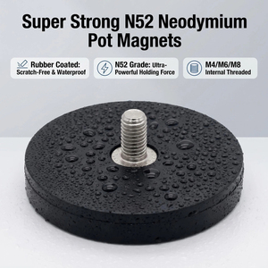 Imán <span class=keywords><strong>de</strong></span> <span class=keywords><strong>Neodimio</strong></span> Recubierto <span class=keywords><strong>de</strong></span> Goma Impermeable con Rosca Externa - Product Image 1