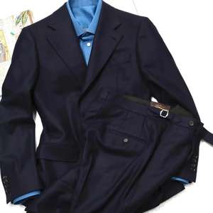 Ensemble de Costume Formel <span class=keywords><strong>Bleu</strong></span> <span class=keywords><strong>Marine</strong></span> pour <span class=keywords><strong>Homme</strong></span>, Style Italien Personnalisé, 100% Laine Respirante, <span class=keywords><strong>Blazer</strong></span> et Pantalon de Haute Qualité pour Affaires et Mariages - Product Image 2