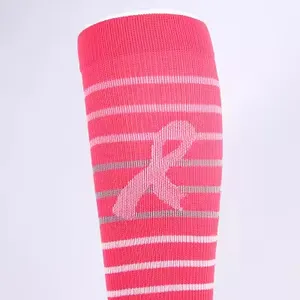 Custom Pink Ribbon Breast Cancer Nurses Knee High Socks Medical Compression Colorful Women Customized Socks