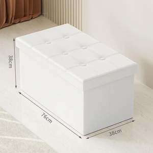 Otomana Tapizada con Botones de 30 Pulgadas, Reposapiés con Almacenamiento, Taburete para Sala de Estar - Product Image 1