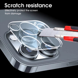 Lot de 3 protections d'objectif d'appareil photo arrière 3D en verre trempé pour iPhone 17 16 15 14 Pro Max, transparent HD, couverture intégrale, mode nuit - Product Image 4