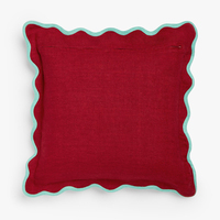 Housse de coussin décorative en coton brodé festonné, style bohème, pour canapé et lit, couleur unie