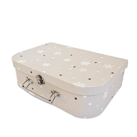 Valise en carton biodégradable rose personnalisée avec logo, fabriquée à la main, de luxe, avec poignée en métal, mignonne, mini valise, boîte cadeau pour enfants, cadre photo