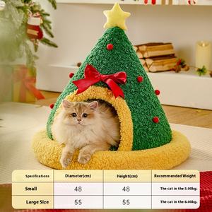 Warmes XL-Katzen nest des neuen Jahres Nettes, halb geschlossenes, atmungsaktives Weihnachts bett für Katzen und Hunde für <span class=keywords><strong>Amazon</strong></span>-Großhandel - Product Image 6