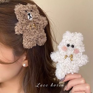 New Japanese style girly hair clip, <b>cute</b> plush cartoon rabbit hair clip, side <b>bear</b> hair clip, hair clip head accessory - Product Image 1