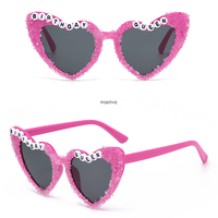 Lunettes en plastique en forme de cœur « Reine des Anniversaires » avec paillettes pour décorations de fête de bachelorette, accessoires photo de mariage, enterrement de vie de jeune fille, remise de diplôme, personnalisables