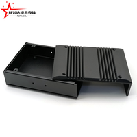 Boîtier en aluminium extrudé noir avec ailettes de refroidissement pour module d'alimentation, carte de contrôle industriel PCB