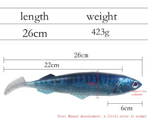 Offre Spéciale 26cm 33cm PVC haute qualité équipement de pêche à la traîne en haute mer tête de plomb gros leurre de poisson souple - Product Image 3