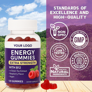 Gummies Énergétiques à Succès avec Vitamine B12 et Extrait de <span class=keywords><strong>Guarana</strong></span> pour Soutenir le Métabolisme Cellulaire et Soulager la <span class=keywords><strong>Fatigue</strong></span> Physique - Product Image 4