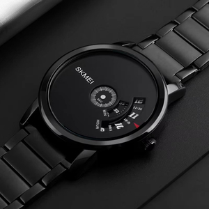 Reloj de Hombre Minimalista Creativo Nuevo OEM ODM, Esfera Giratoria Sin Agujas, Diseño de Acero Inoxidable, Casual, de Negocios, Luminoso, de Cuarzo - Product Image 3