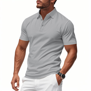 Men's Short Sleeve Solid Color <b>Polo</b> <b>Shirt</b> Casual Wear Breathable Regular Fit - Product Image 2