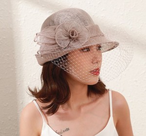 Nuevo Sombrero de Iglesia de Sinamay para Mujer, Estilo Fiesta, Filipinas, con Base Fascinadora, para Adultos, KT-1622, Liso Teñido, en Venta - Product Image 3