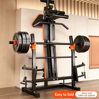 Banc de musculation multifonction pliable en acier pour la maison, station de musculation avec barre et station de traction dorsale
