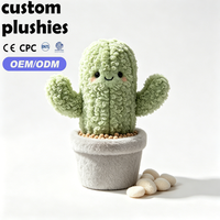 Cactus en peluche vert mignon personnalisé en usine, jouet plante en pot avec visage souriant, cadeau idéal pour la décoration de bureau