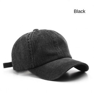 Casquette de baseball vintage en jean à 6 panneaux, polyester/coton, avec boucle métallique, couleur unie, unisexe, protection solaire extérieure, vente en gros - Product Image 6