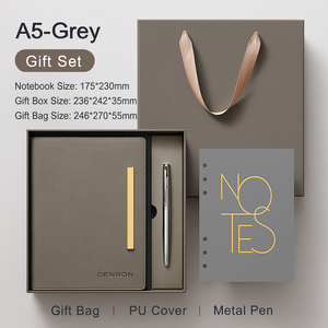 Logo personnalisé, MOQ en gros 50+   Ensemble cadeau bloc-notes et stylo exécutif A5 : Couverture avec accents dorés, Branding d'entreprise - Product Image 3